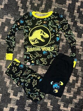 Lego Jurassic World Black & Neon Yellow Dino Pajama Set